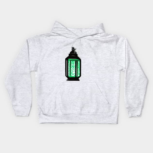 Lantern Emerald Green Shadow Silhouette Anime Style Collection No. 409 Kids Hoodie by cornelliusy